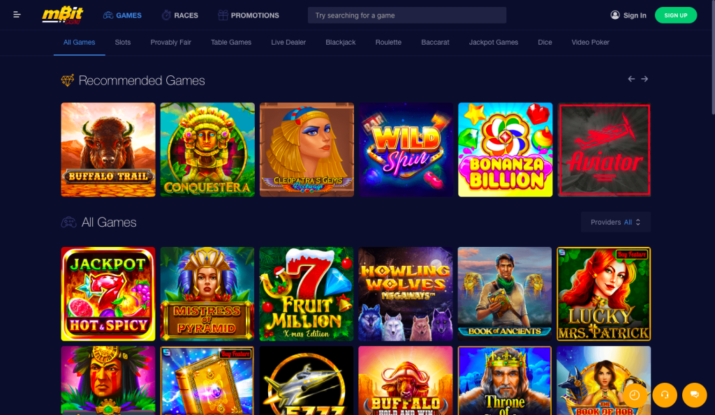 mBit Casino Review 2022 - Casino Features