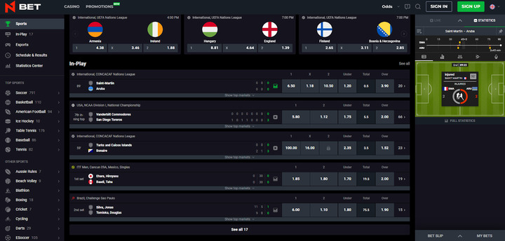 Alt=N1Bet sports betting interface