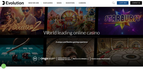 Evolution Gaming gambling games section