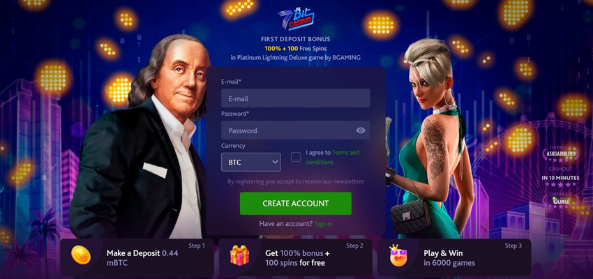 7BitCasino screen