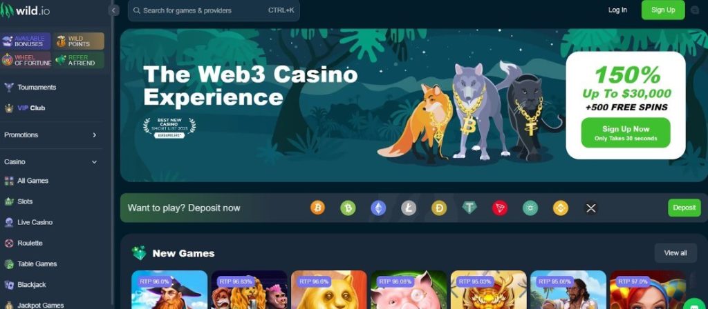 Wild.io main page 