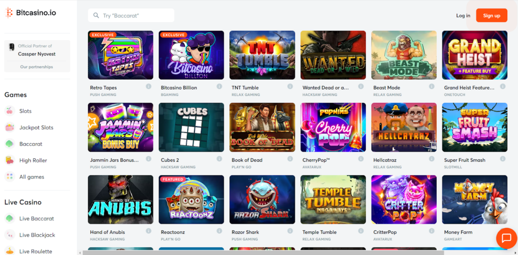 Bitcasino slots page