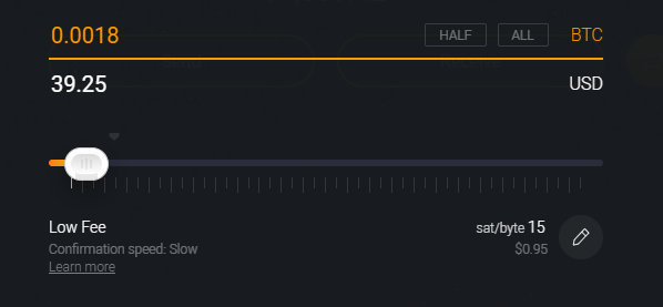 Setting up a custom transfer fee