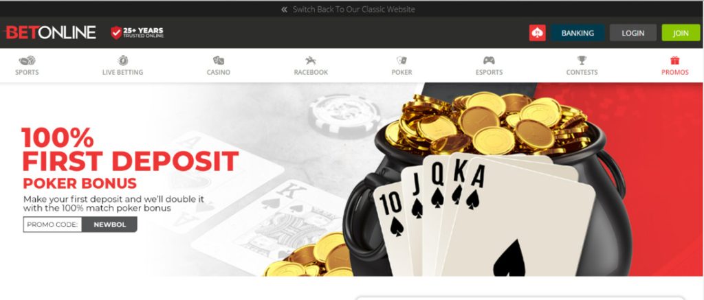 BetOnline Poker welcome bonus