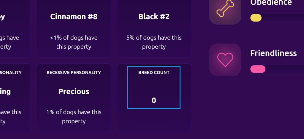 The breed count information in a profile of a puppy from the Dogami marketplace 