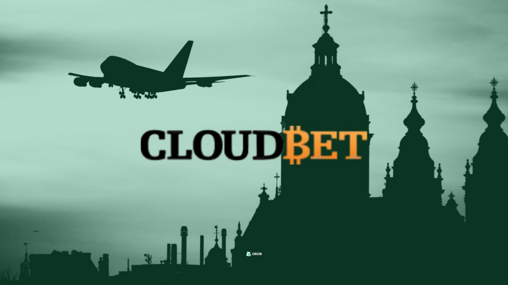 A plane flying over a city