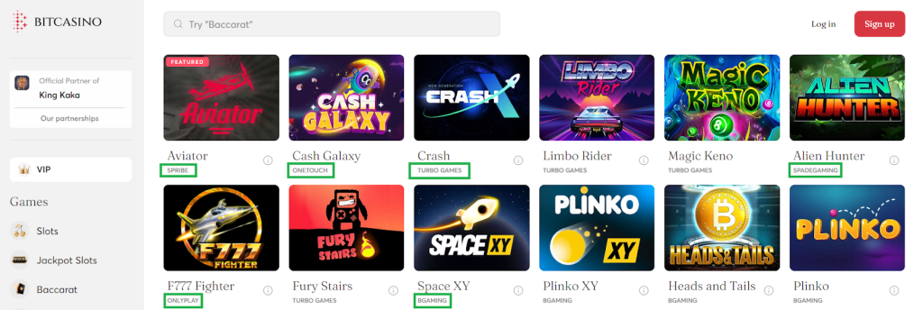BitCasino games