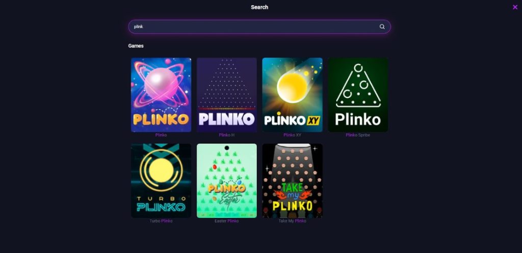 All Plinko casino games on MetaSpins