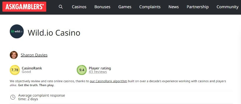 Wild.io casino 2024 community feedback (AskGamblers) 