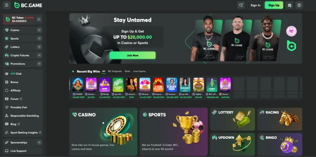 BC.Game homepage