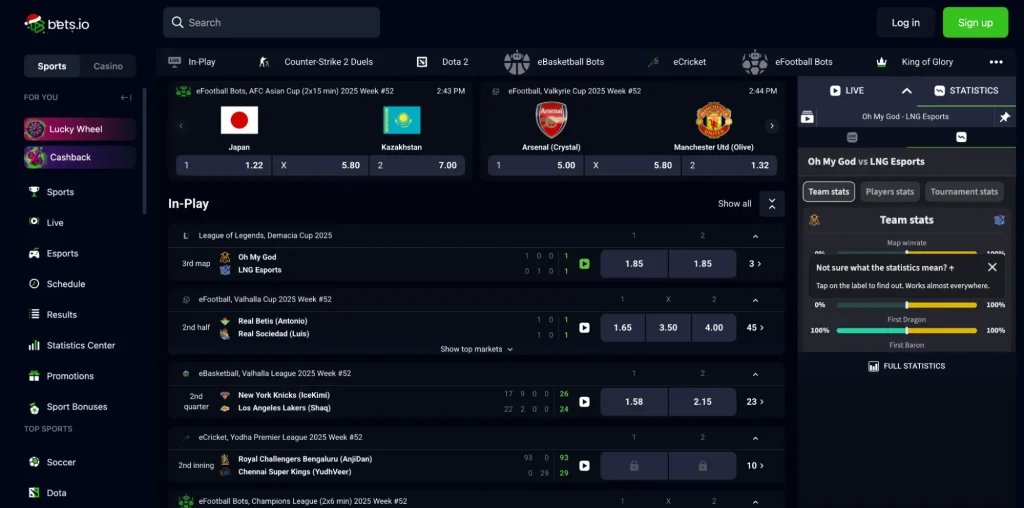 Esports lines at Bets.io