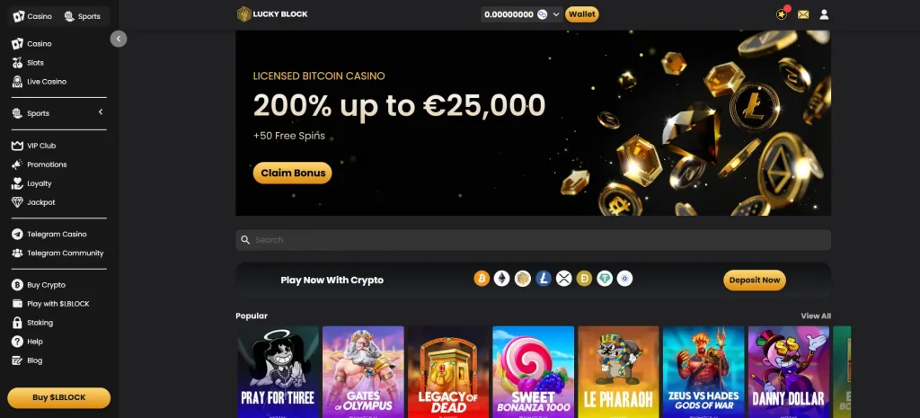Lucky Block homepage