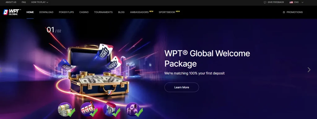 WPT Global welcome bonus banner