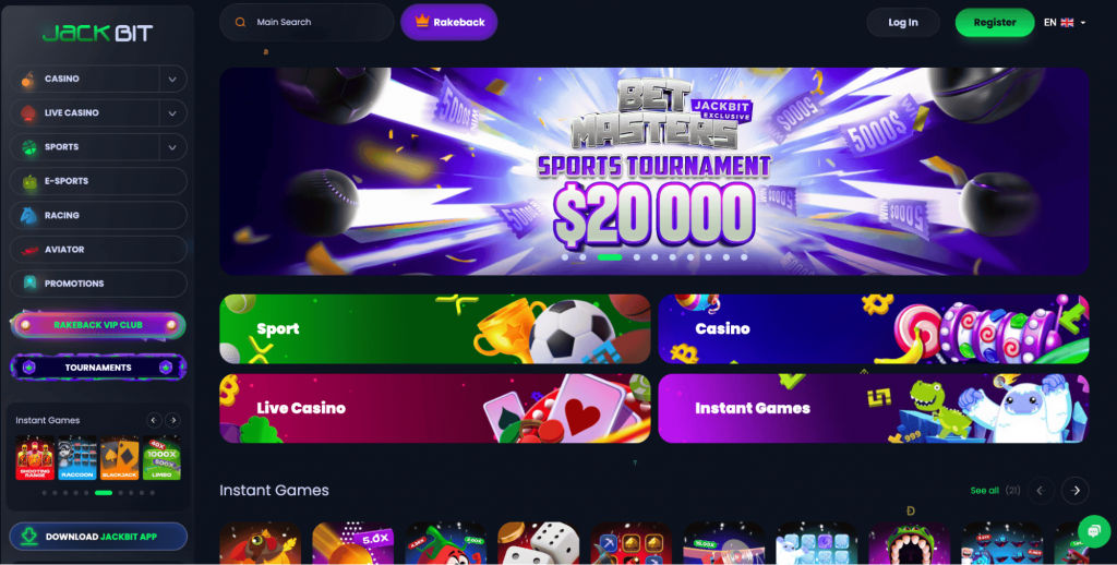 Jackbit homepage