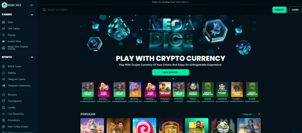 MegaDice: play with BNB