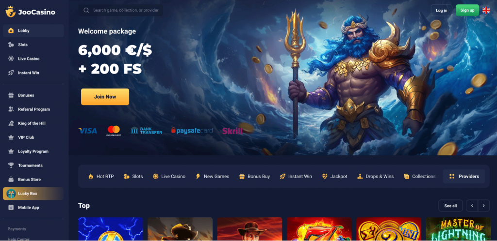 JooCasino homepage