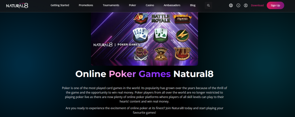 Natural8 homepage