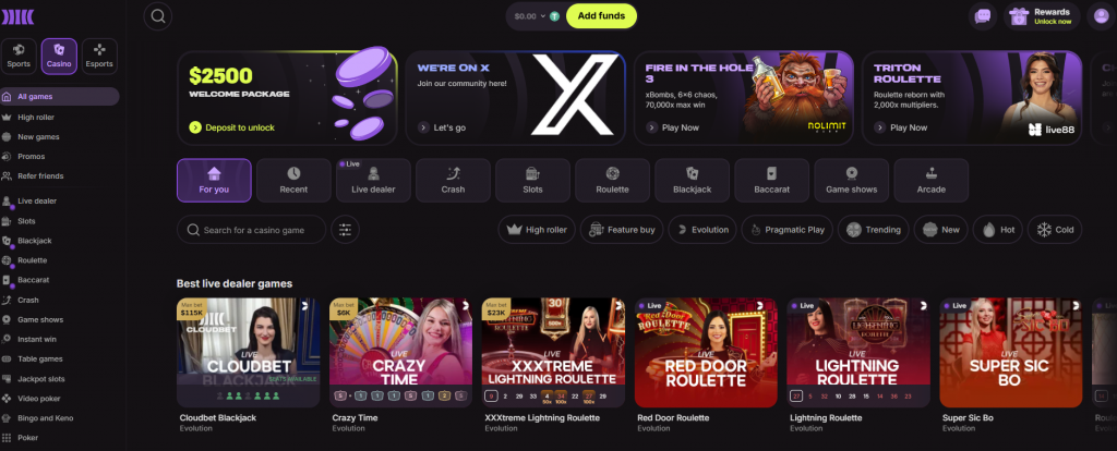 Cloudbet altcoin casino homepage