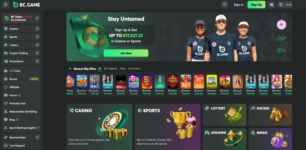 BC.Game homepage
