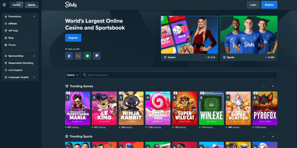 Stake homepage