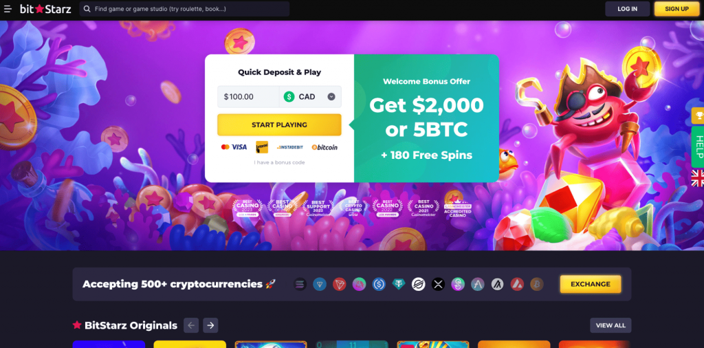 BitStarz homepage