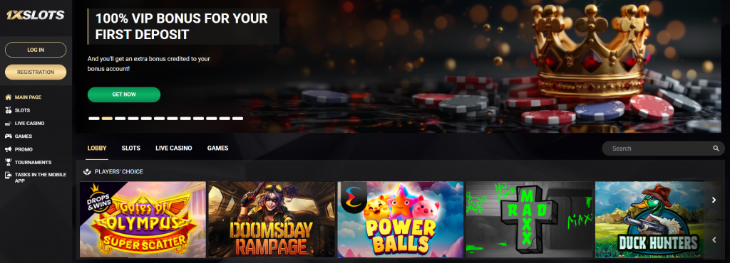 1xSlots altcoin casino site