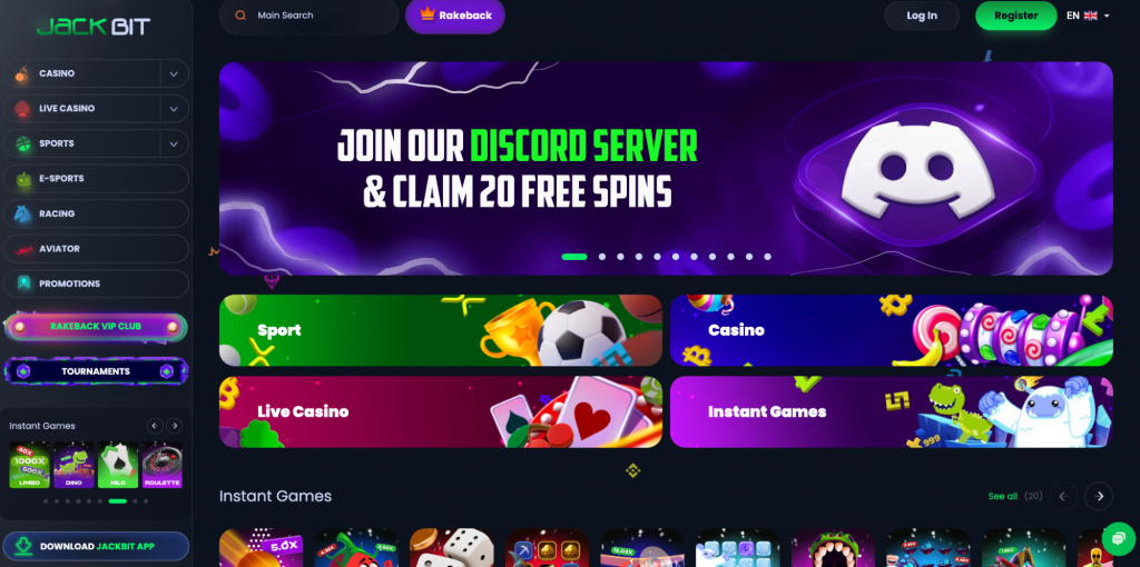 Jackbit homepage