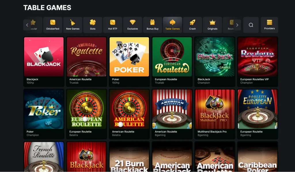 Virtual table games