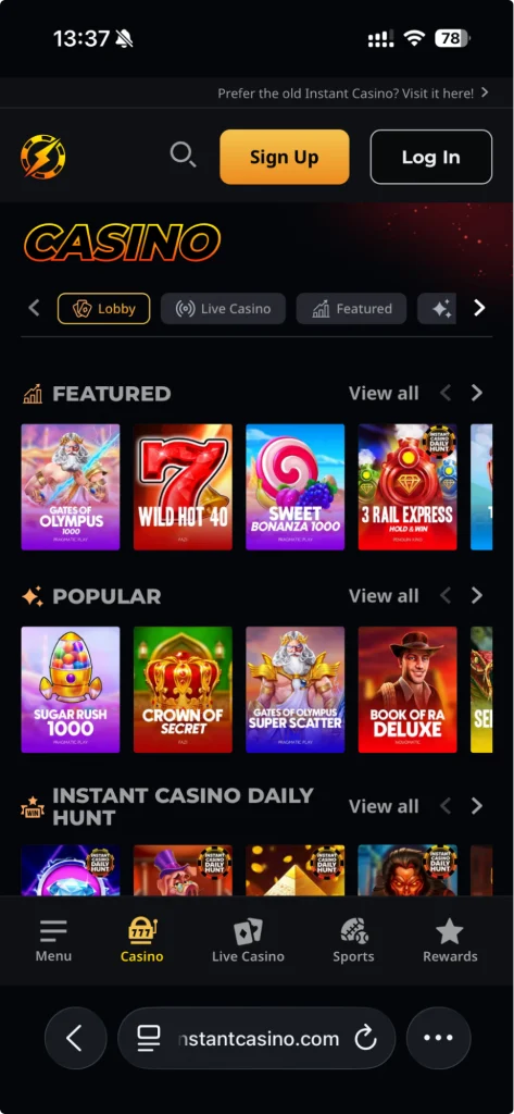 Mobile casino