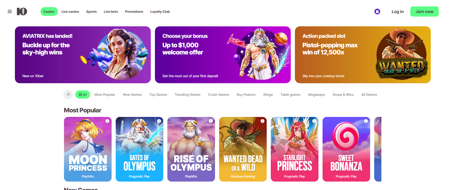 10bet Casino overview