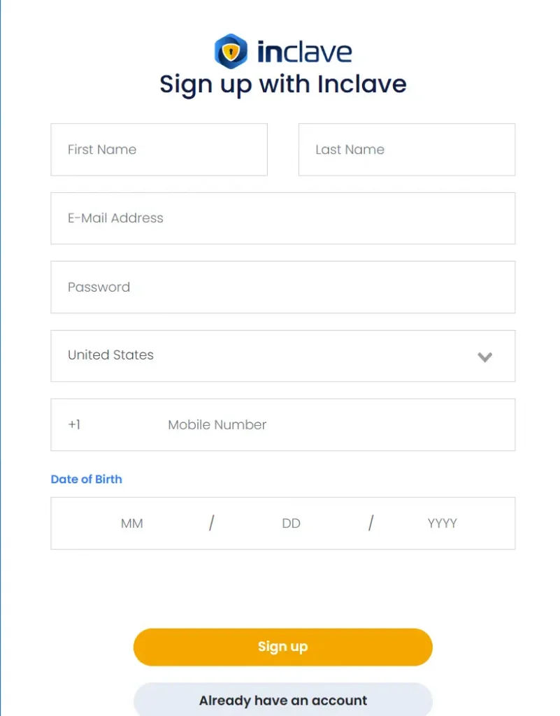 Create Your Inclave Account
