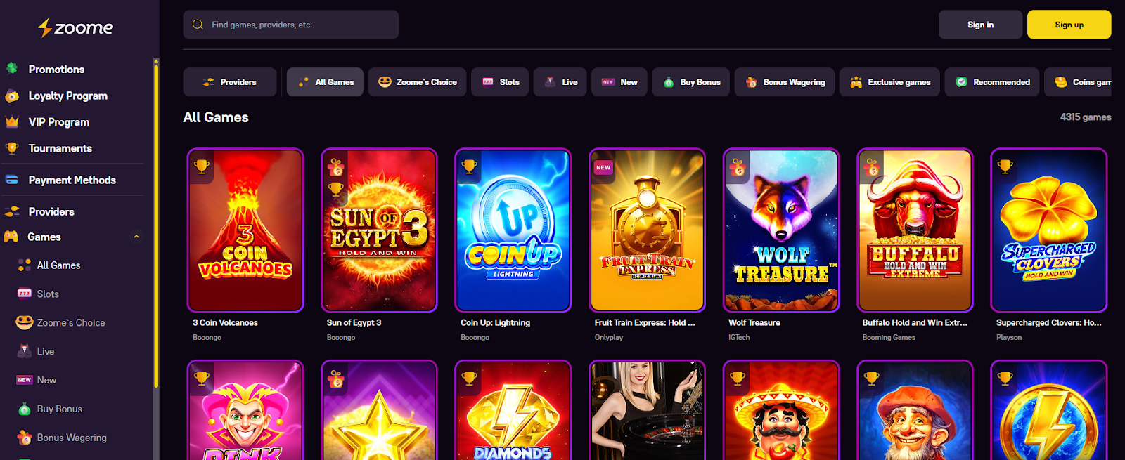 overview of zoome casino