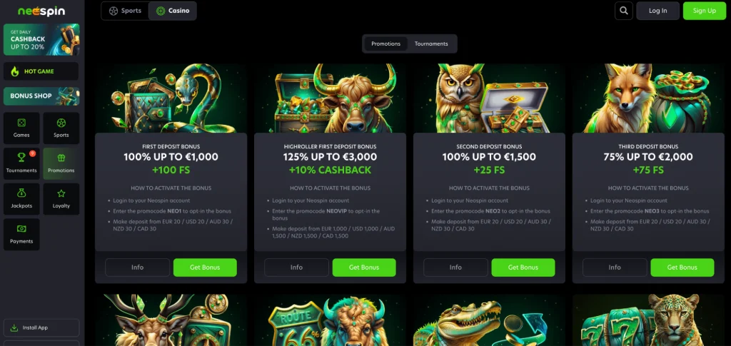 Current casino promotions