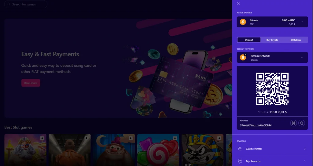Empire.io casino deposit payment