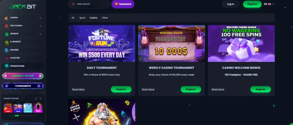 Gambling bonuses with Jackbit casino no deposit bonus not showing