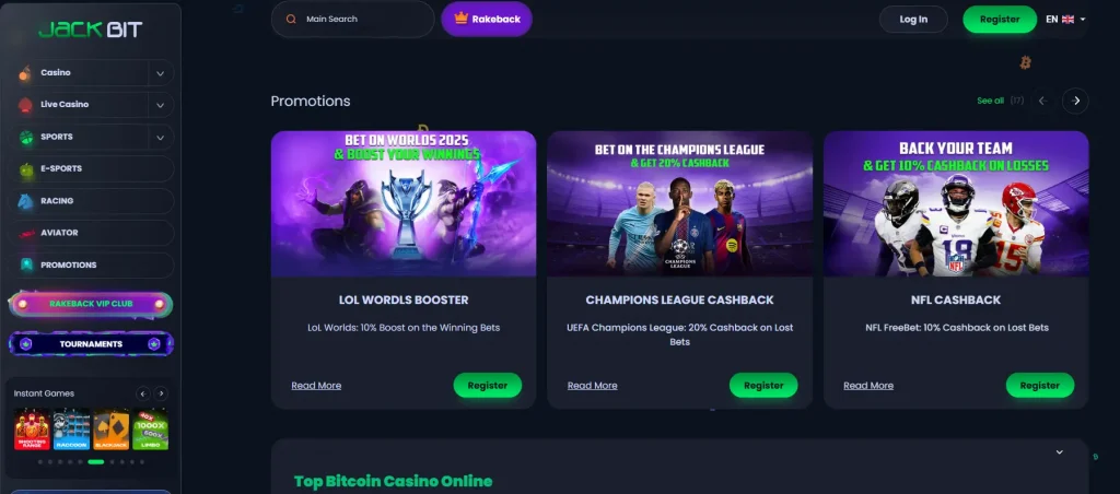 Jackbit casino no deposit bonus + 16 bonus offers in scrolling ad