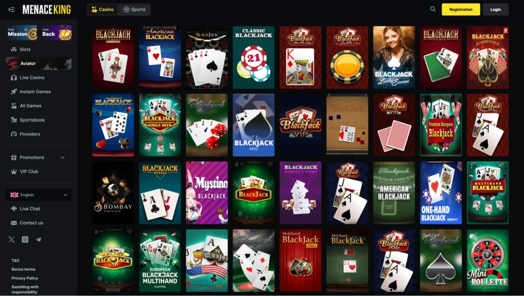 Table Games Menace King Casino