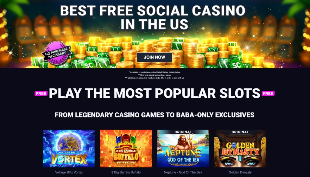 Casino homepage