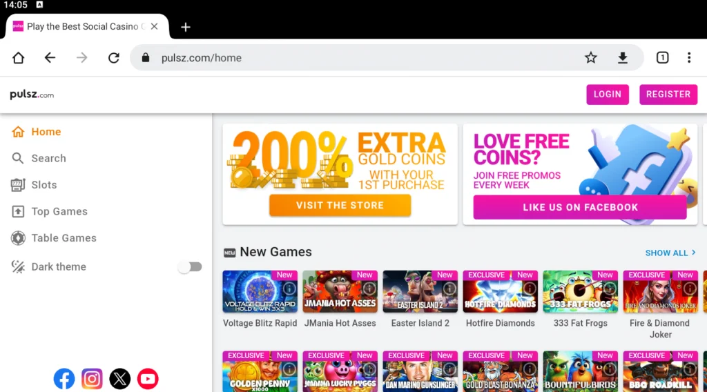 Pulsz Casino mobile