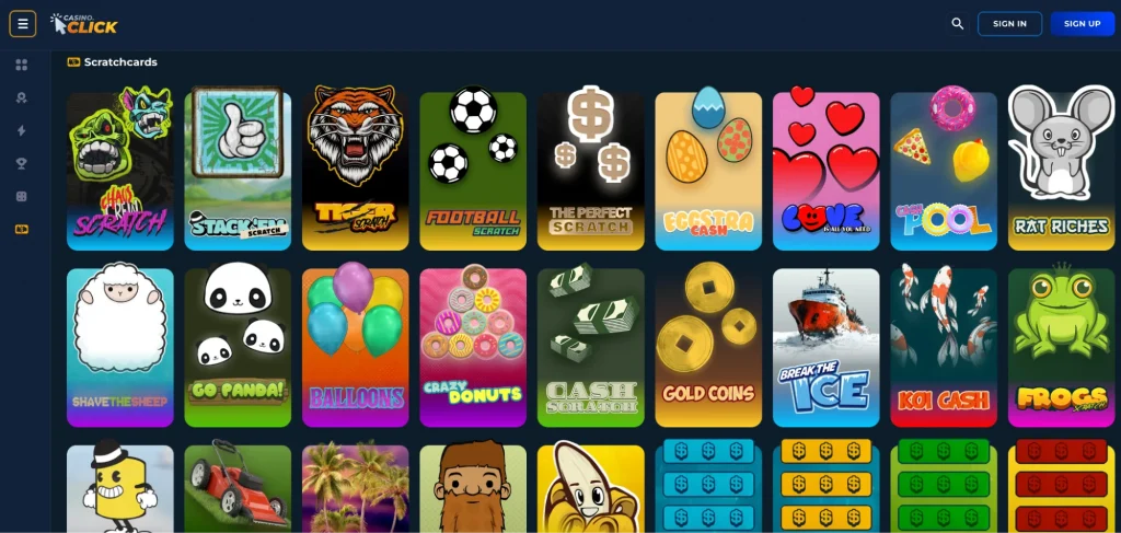 Scratchcard catalog