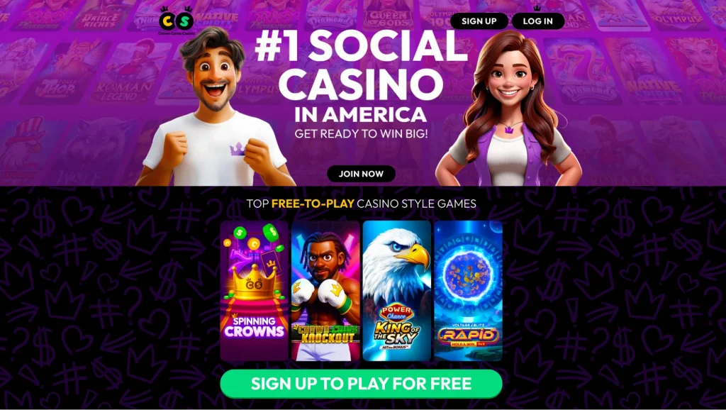 The casino homepage
