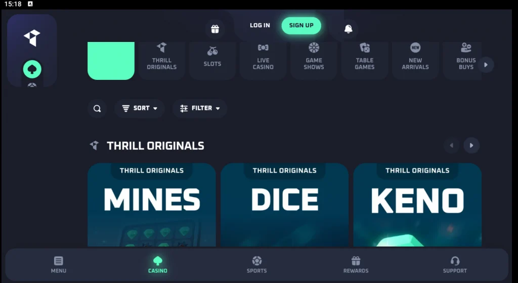 Thrill casino original games