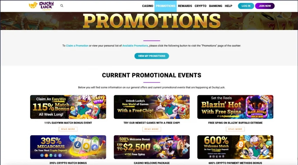 Current promotions and bonus offers