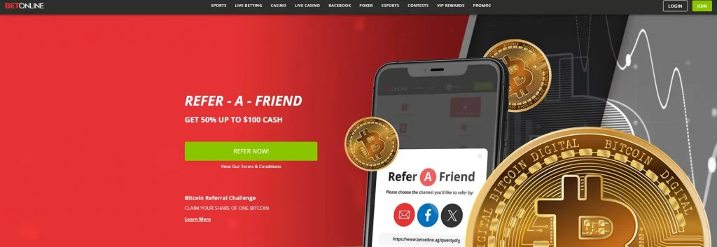 BetOnline bonus: referral