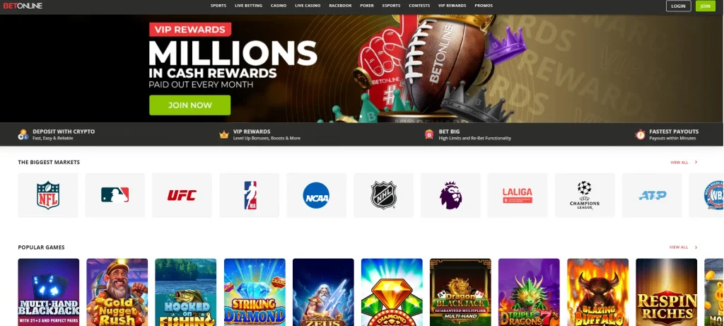 BetOnline main page