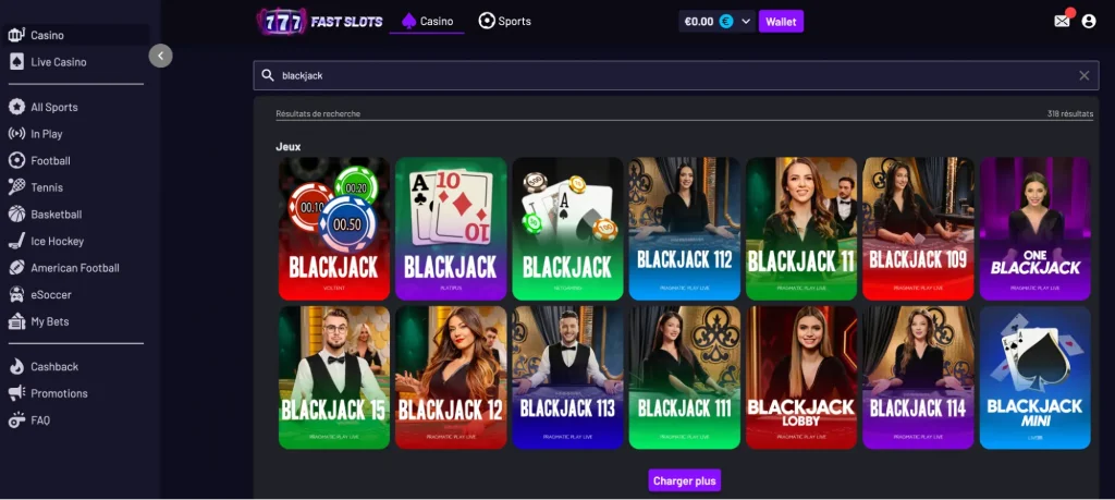 Blackjack options