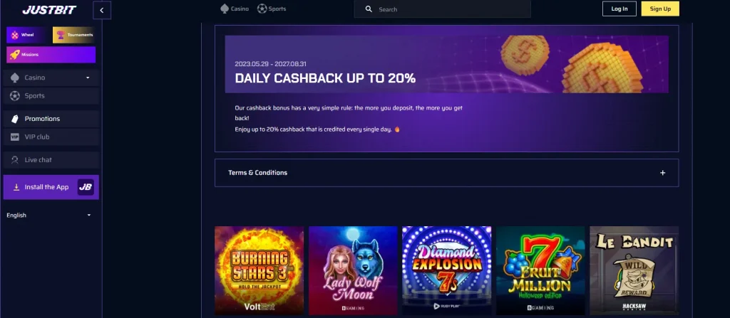 Cashback from casino