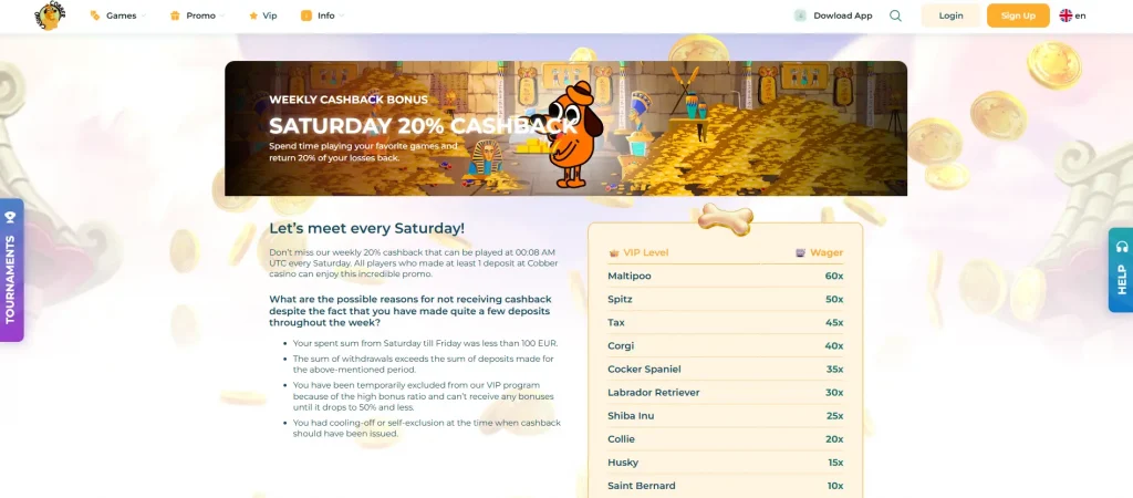 Cobber Casino cashback