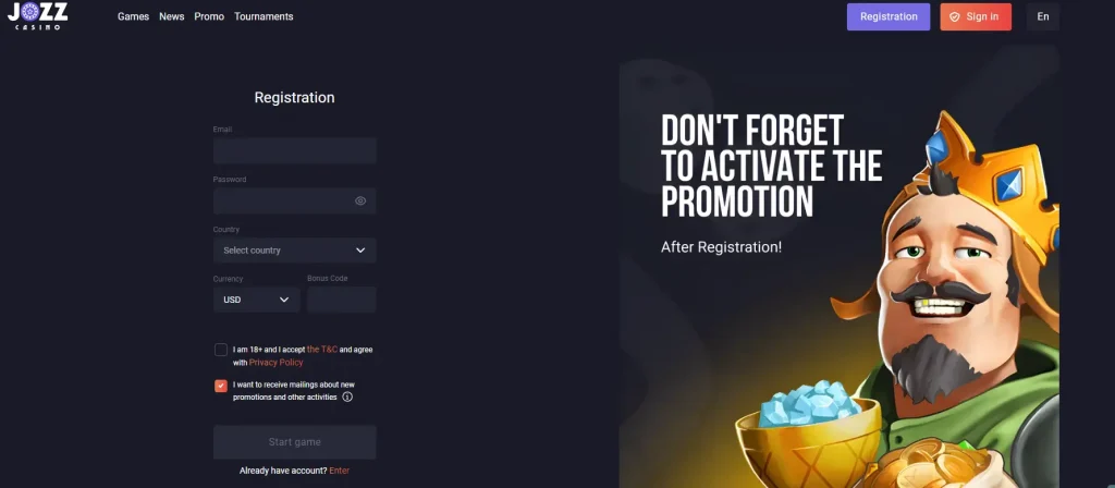 Registration page promoting the welcome packag