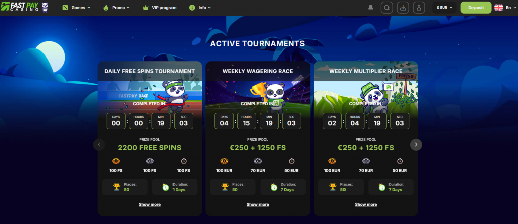 Tournaments to play for Fastpay casino no deposit bonus spins